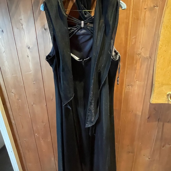 Party dress by any Nu Mode. Size 16. Black with gold shimmer undertones. - Picture 2 of 3